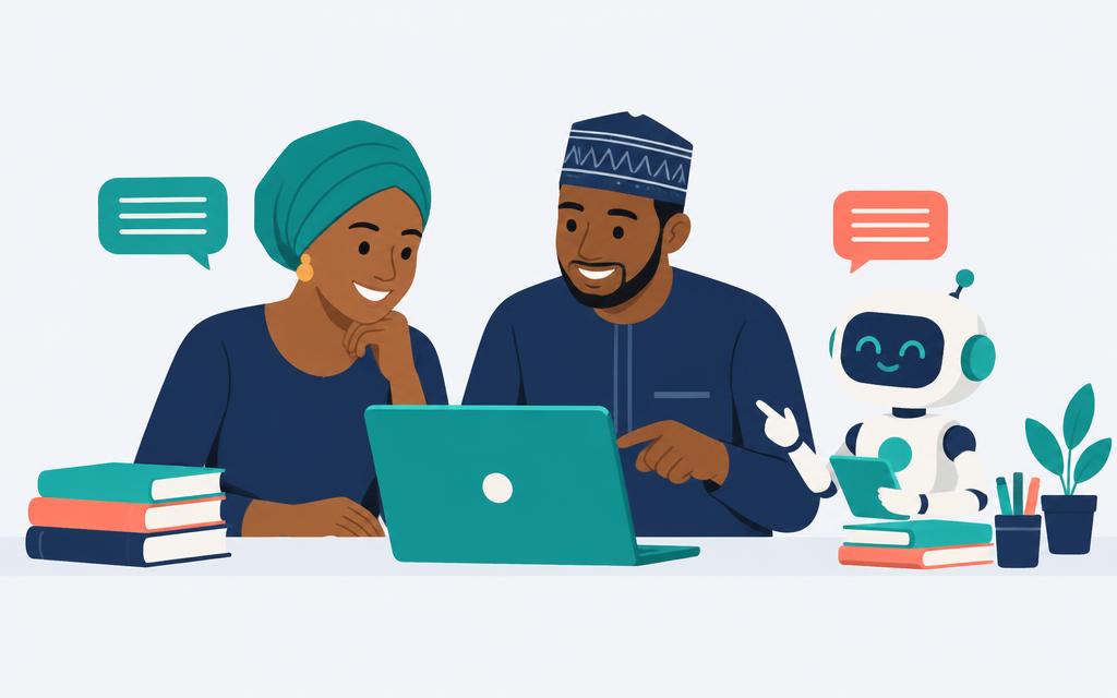 Colleagues learning with an AI assistant